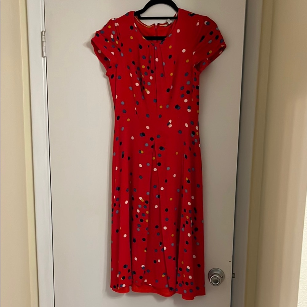 Boden red polka dot midi dress size 6 long – almost never worn